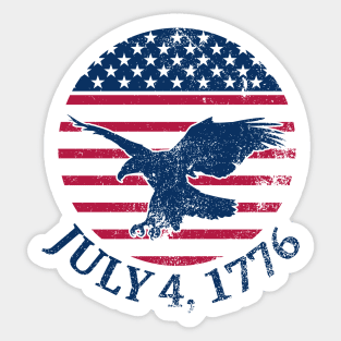 American Flag with Eagle, July 4, 1776 Sticker